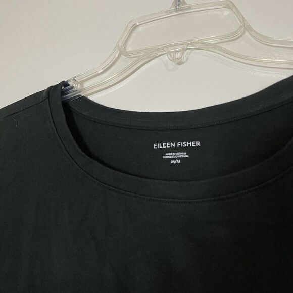 EILEEN FISHER green Cotton short sleeve tunic tshirt side pockets size medium - Picture 3 of 6